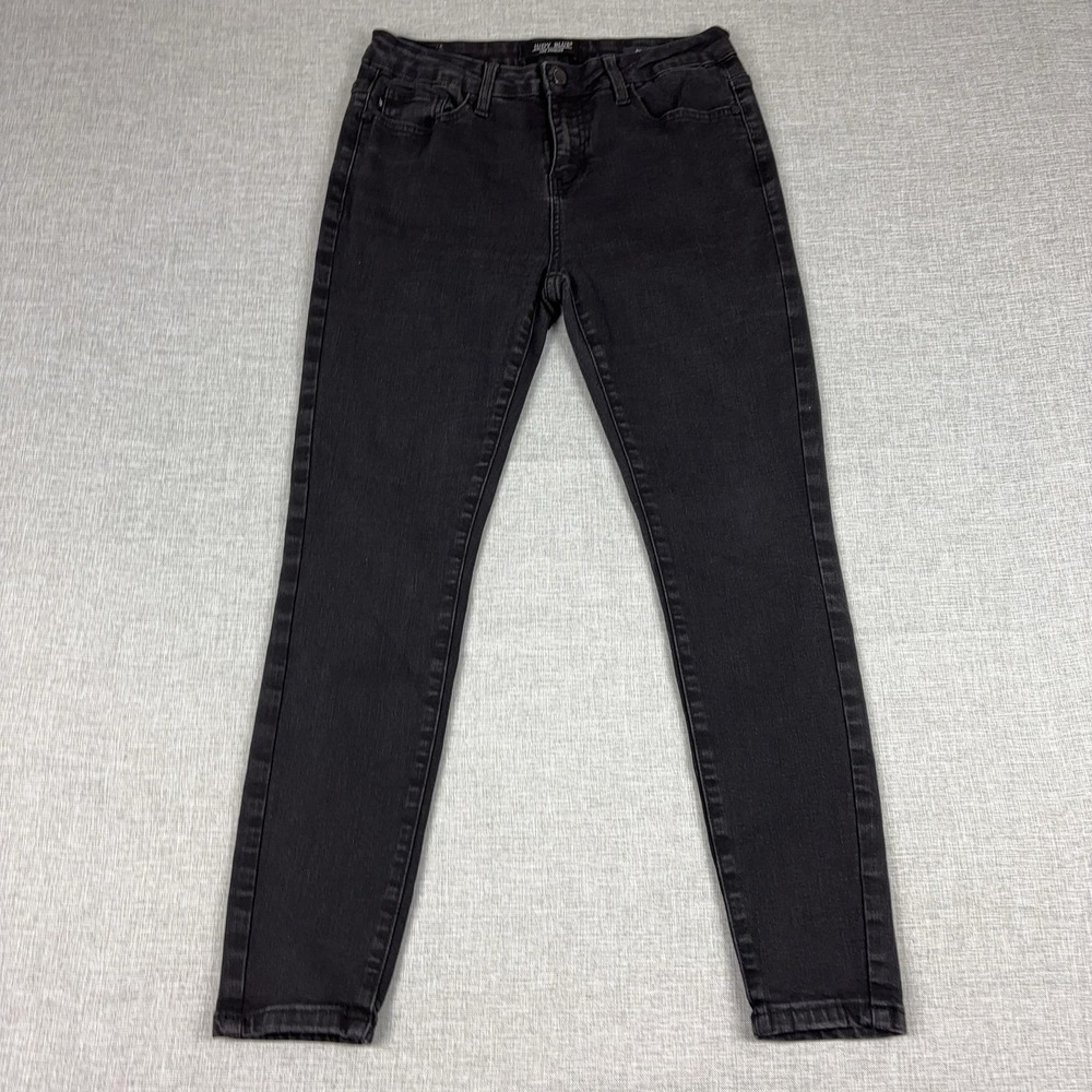 Judy Blue Jeans Juniors 11/30 Gray Charcoal Wash Mid Rise Skinny Stretch Denim